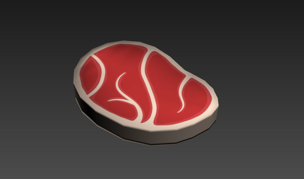 Steak 3D model piece of Low-poly 3D model_6
