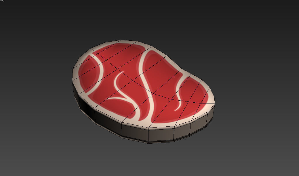 Steak 3D model piece of Low-poly 3D model_7