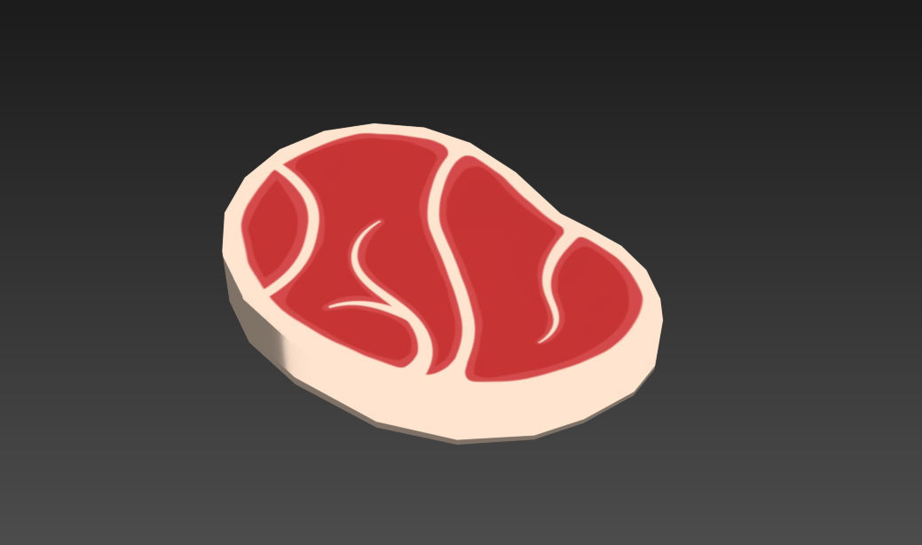 Steak 3D model piece of Low-poly 3D model_8
