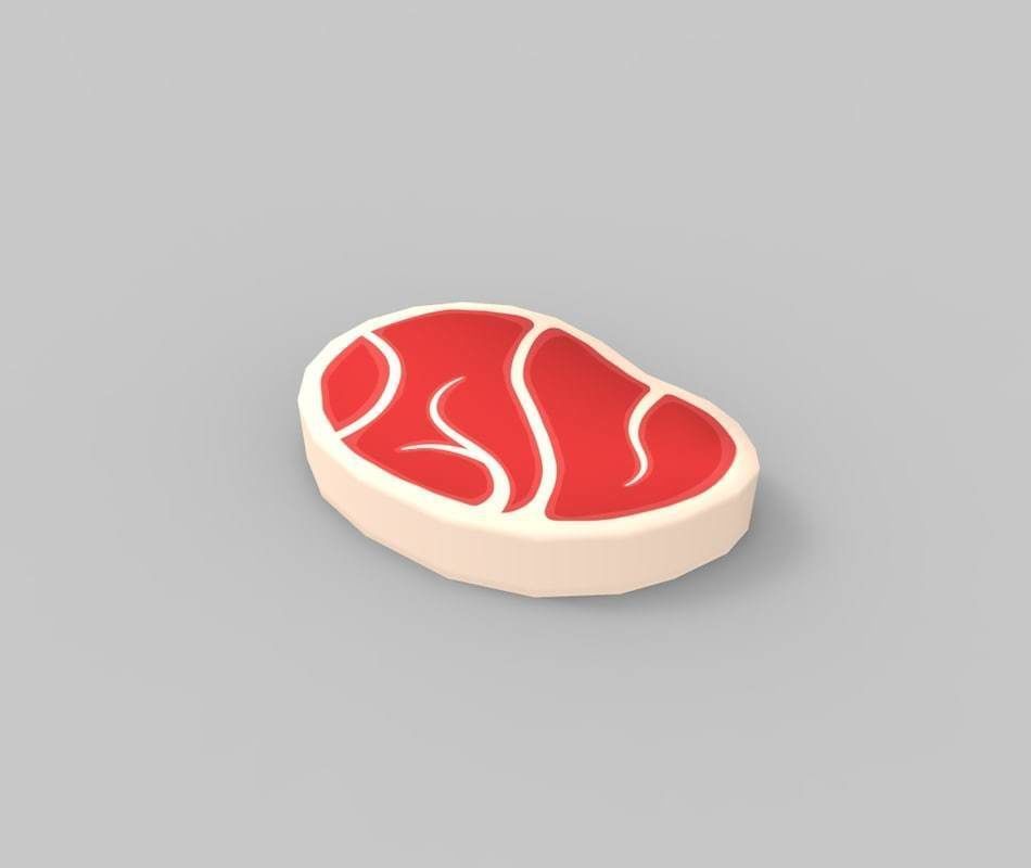 Steak 3D model piece of Low-poly 3D model_2