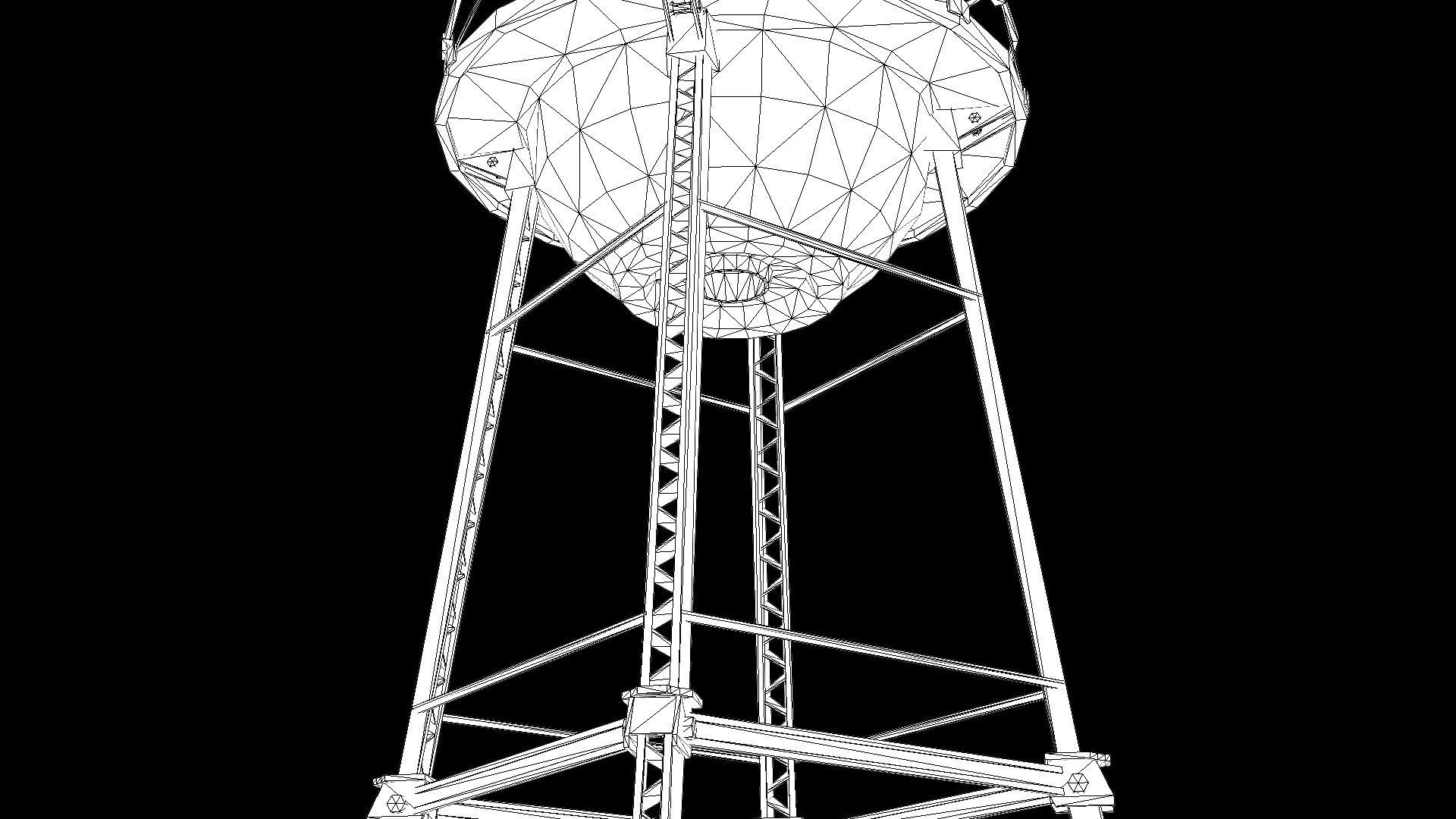 Old Water Tower PBR Low-poly 3D model_6