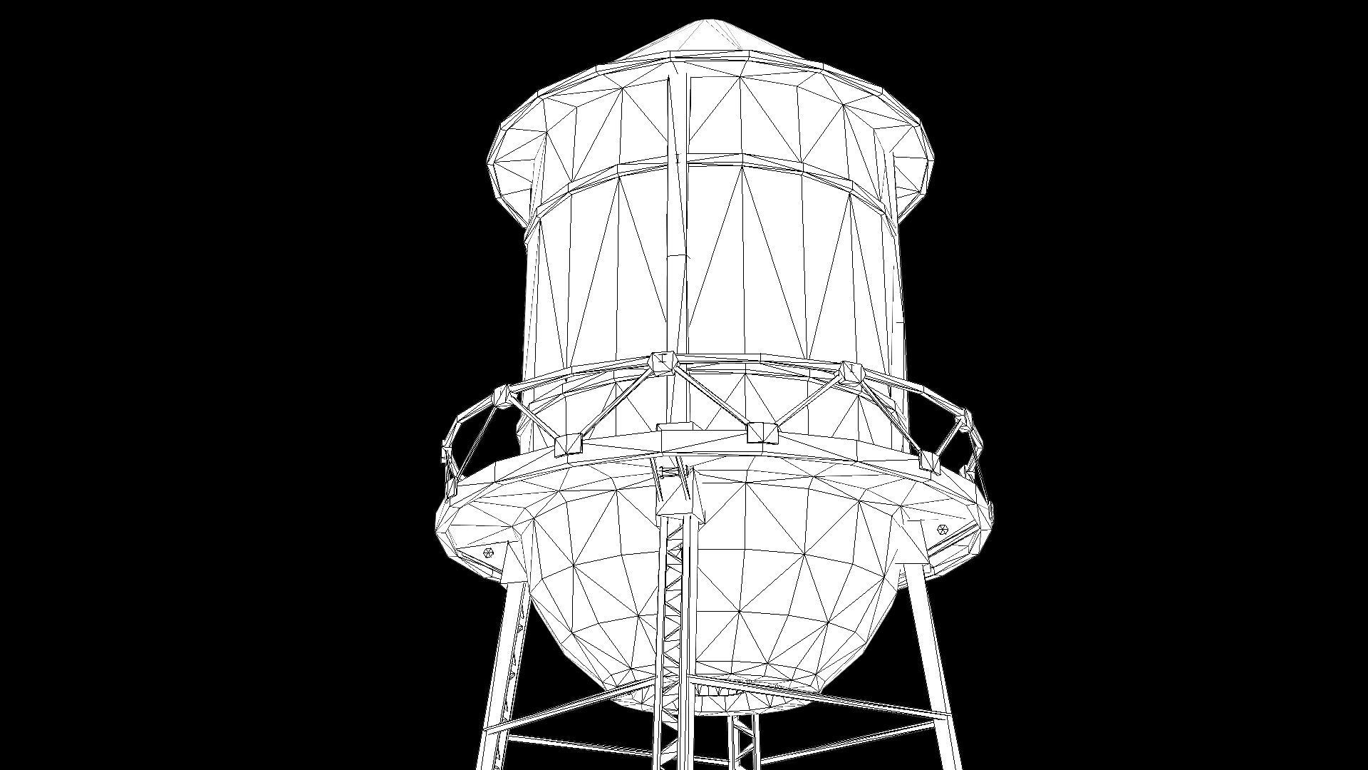 Old Water Tower PBR Low-poly 3D model_5
