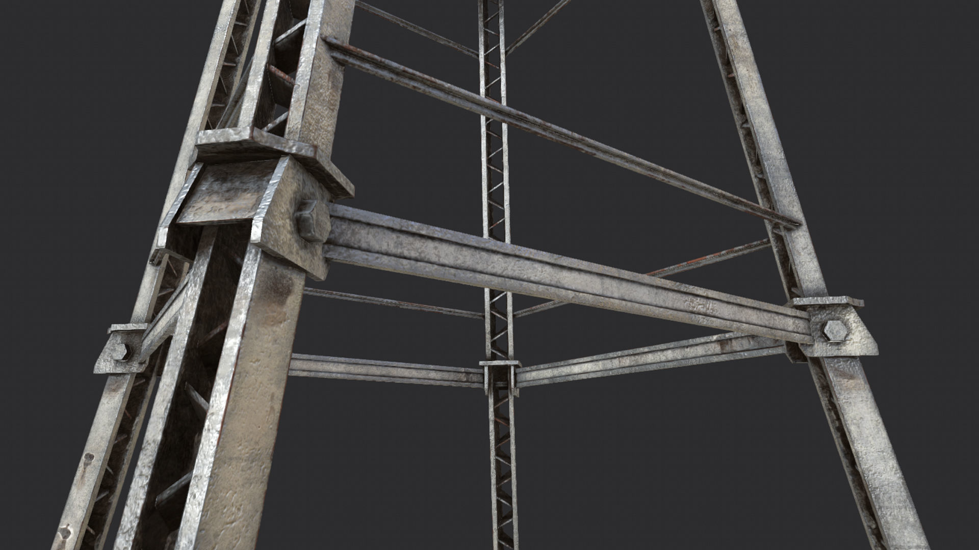 Old Water Tower PBR Low-poly 3D model_3