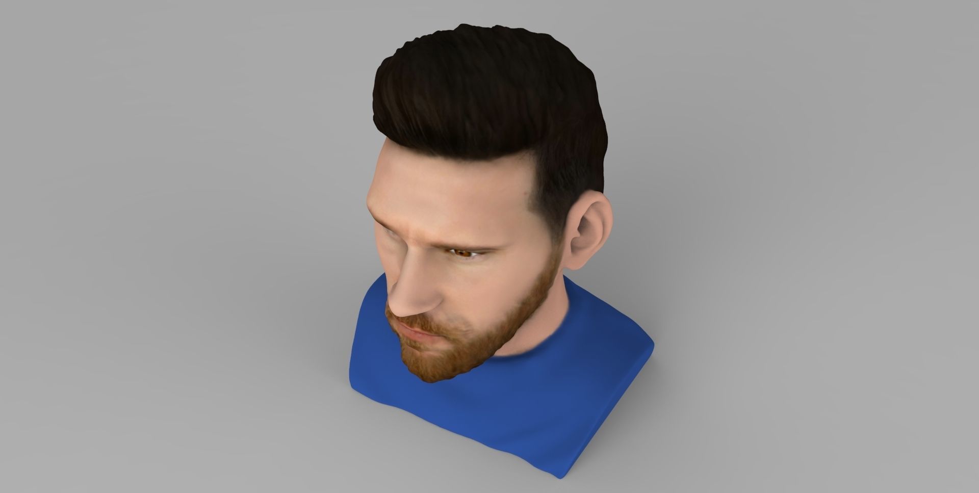 Lionel Messi bust ready for full color 3D printing 3D print model_12