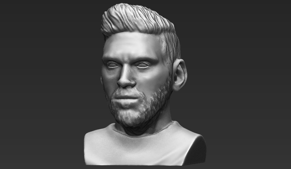 Lionel Messi bust ready for full color 3D printing 3D print model_19