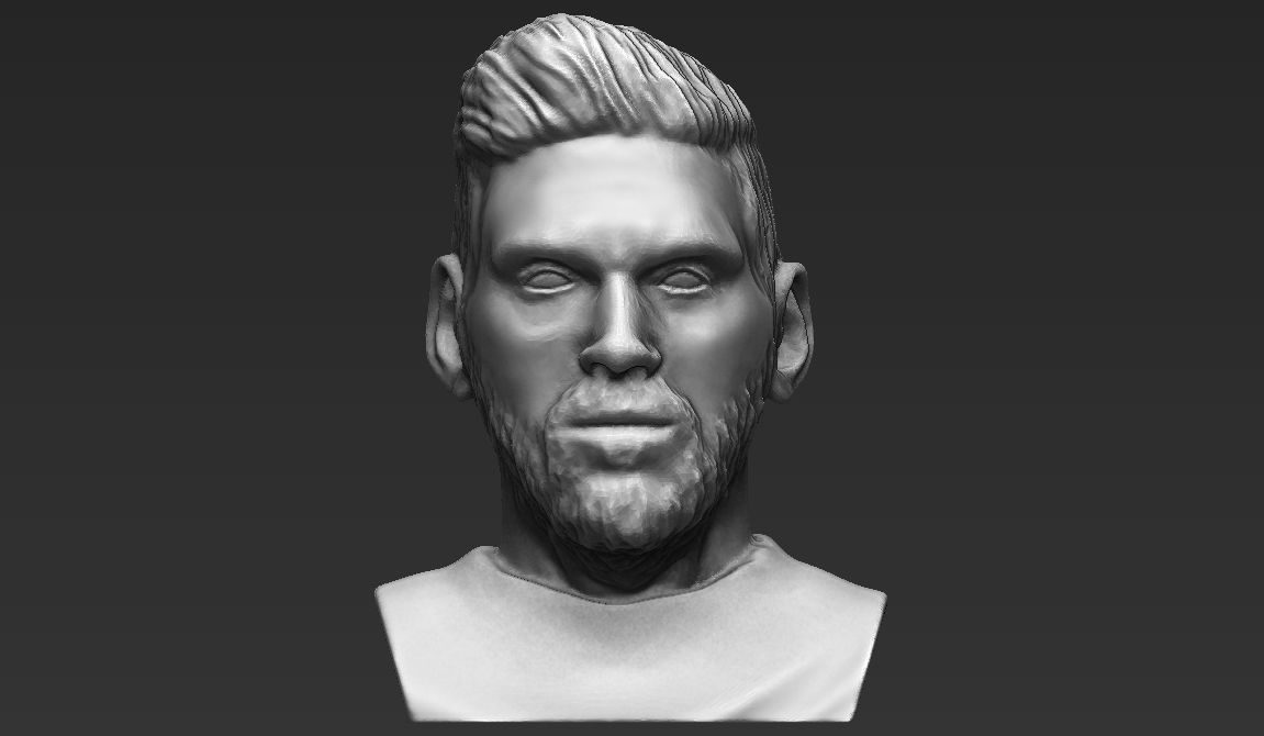Lionel Messi bust ready for full color 3D printing 3D print model_18
