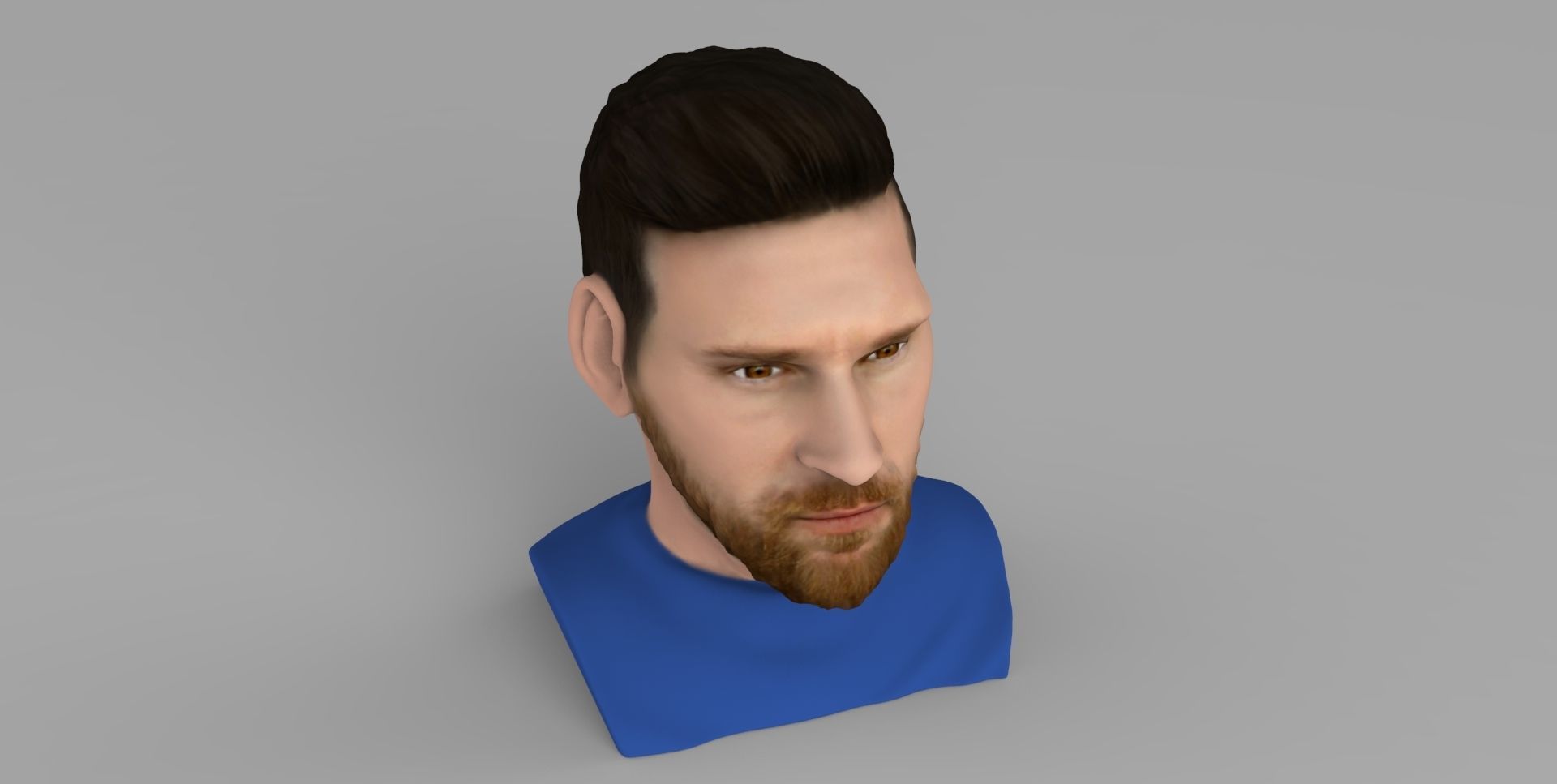 Lionel Messi bust ready for full color 3D printing 3D print model_14