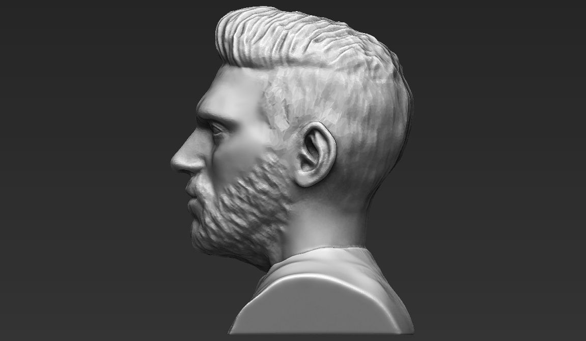 Lionel Messi bust ready for full color 3D printing 3D print model_25