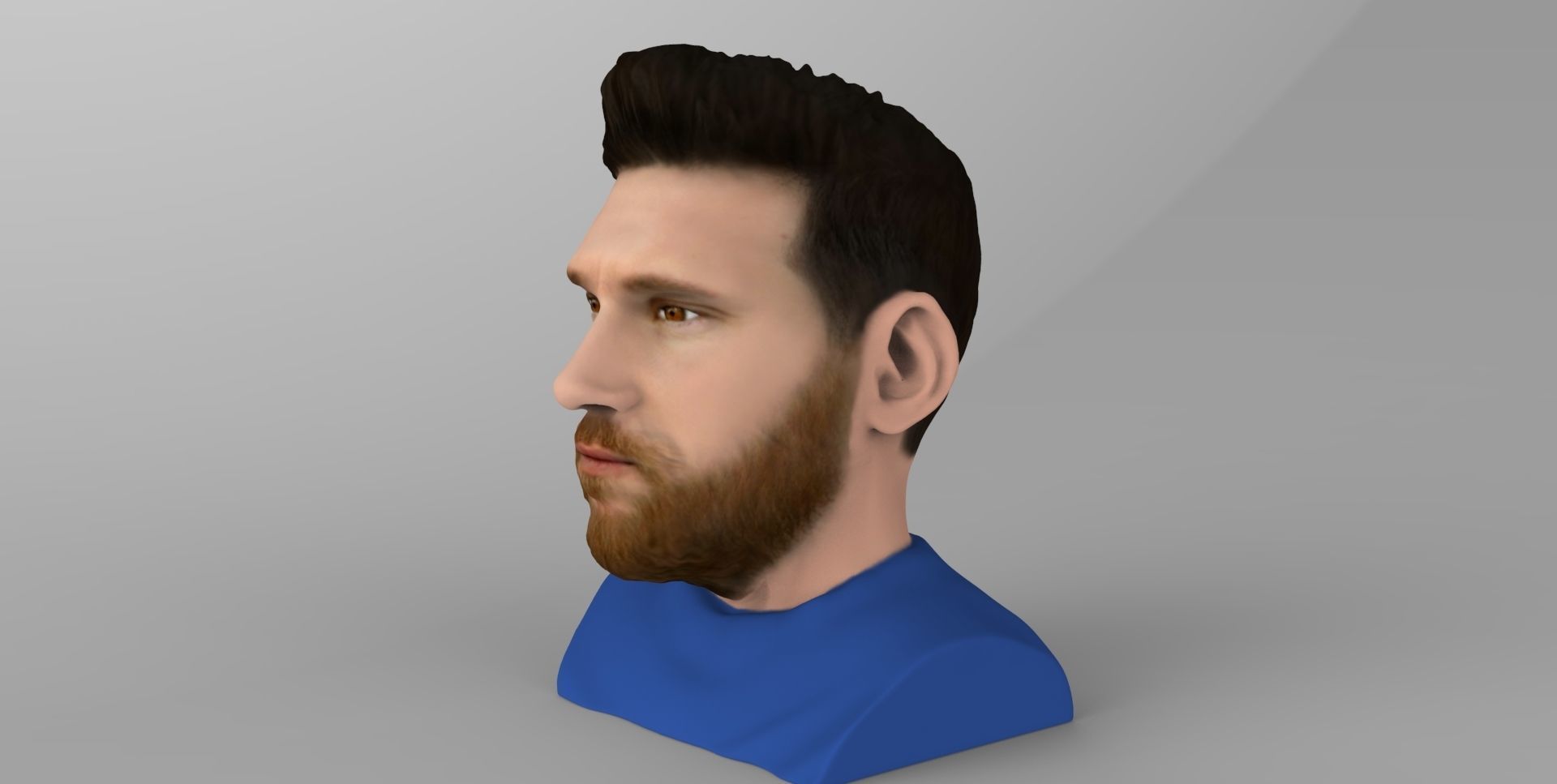 Lionel Messi bust ready for full color 3D printing 3D print model_4