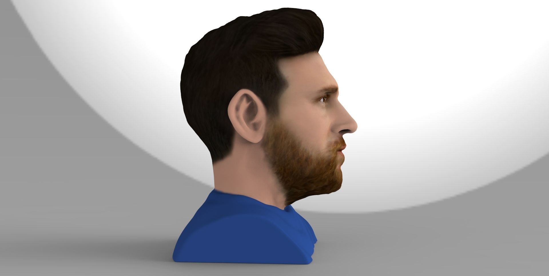 Lionel Messi bust ready for full color 3D printing 3D print model_5