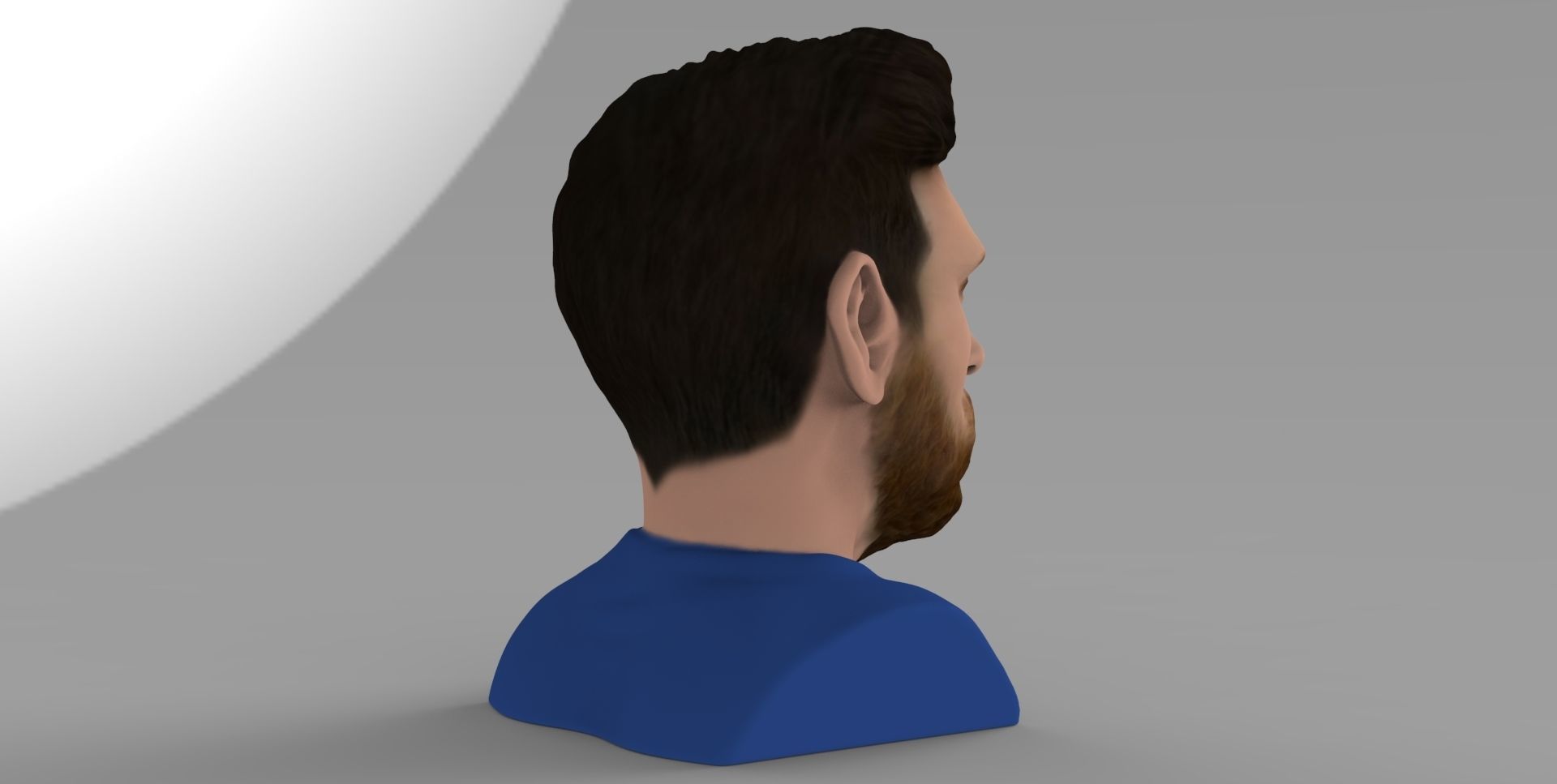 Lionel Messi bust ready for full color 3D printing 3D print model_3