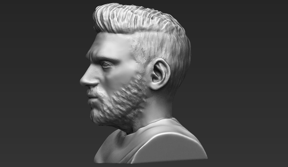 Lionel Messi bust ready for full color 3D printing 3D print model_20