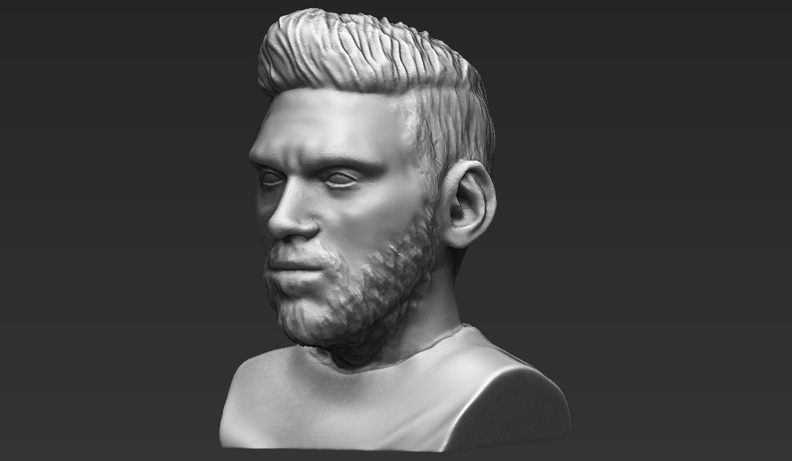 Lionel Messi bust ready for full color 3D printing 3D print model_21
