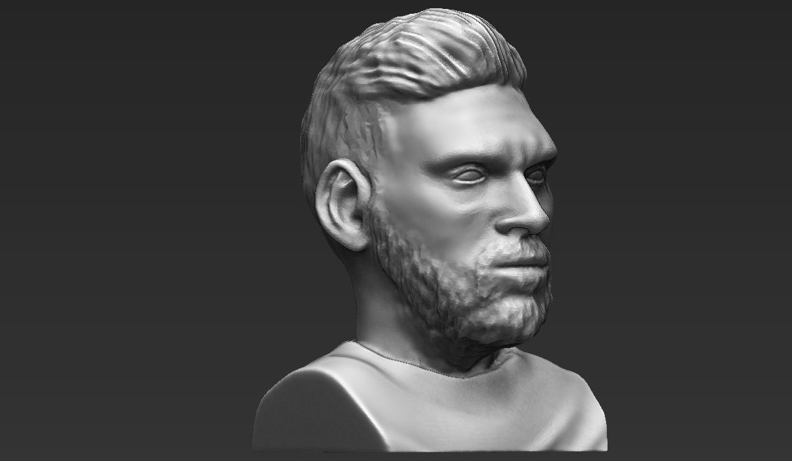 Lionel Messi bust ready for full color 3D printing 3D print model_30