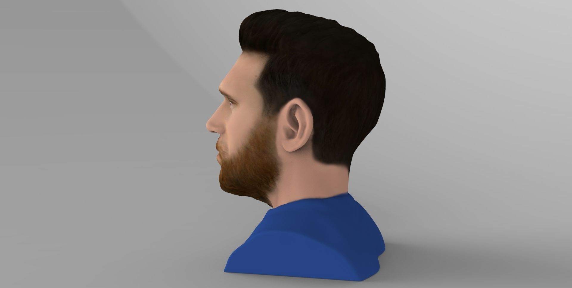Lionel Messi bust ready for full color 3D printing 3D print model_9