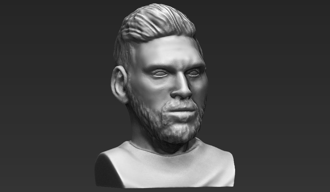Lionel Messi bust ready for full color 3D printing 3D print model_29