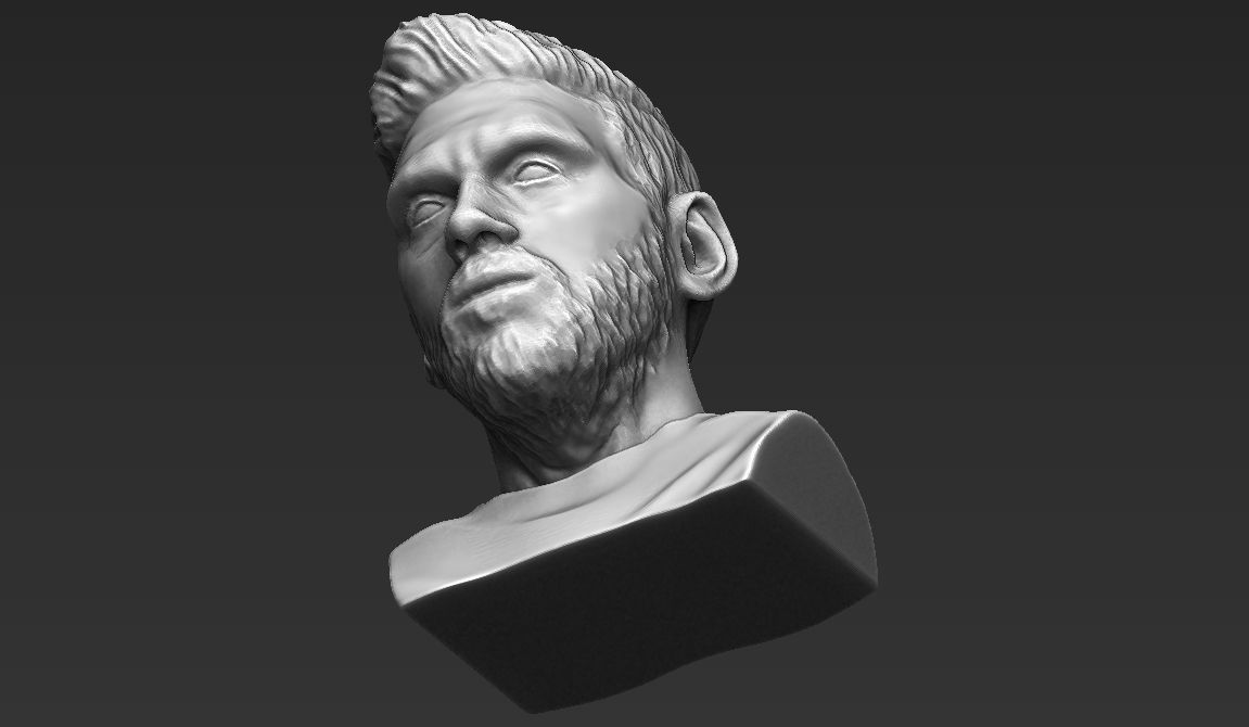 Lionel Messi bust ready for full color 3D printing 3D print model_32