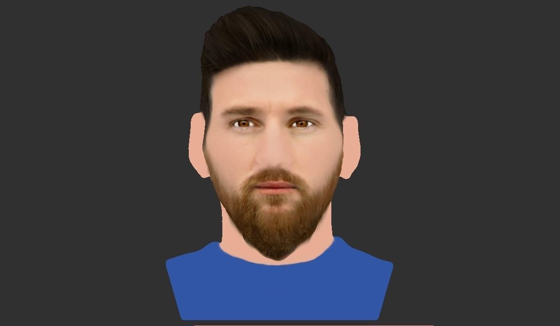 Lionel Messi bust ready for full color 3D printing 3D print model_15