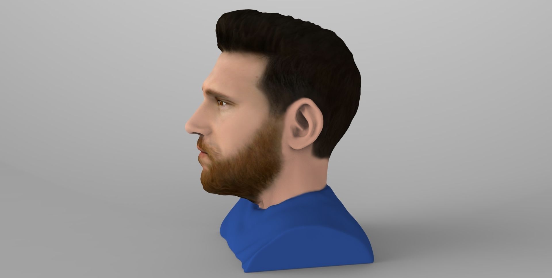 Lionel Messi bust ready for full color 3D printing 3D print model_1