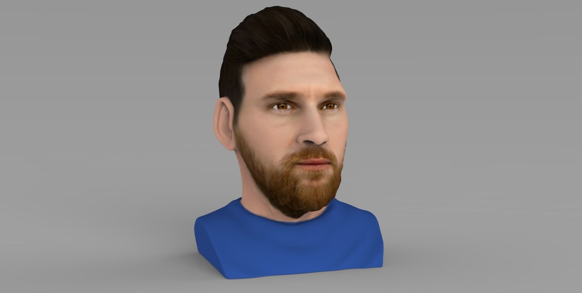 Lionel Messi bust ready for full color 3D printing 3D print model_8