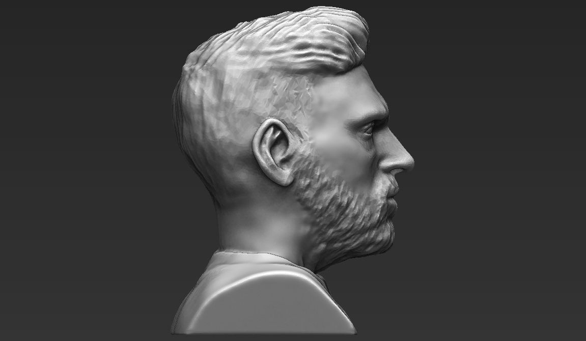 Lionel Messi bust ready for full color 3D printing 3D print model_28