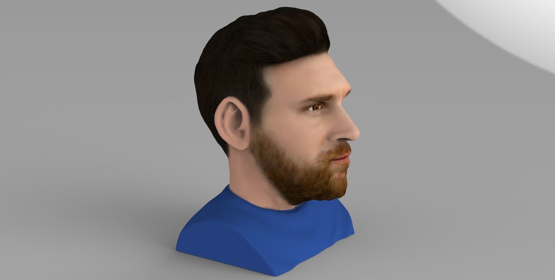 Lionel Messi bust ready for full color 3D printing 3D print model_13