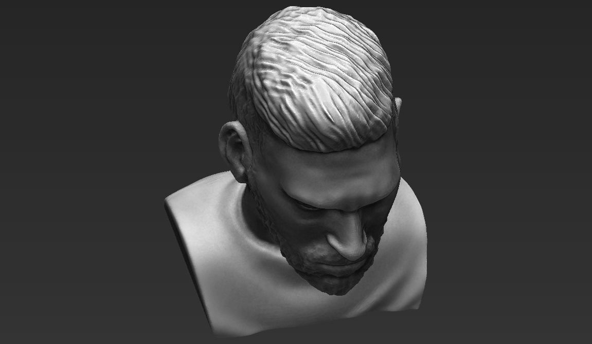 Lionel Messi bust ready for full color 3D printing 3D print model_33