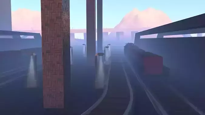train station Free low-poly 3D model