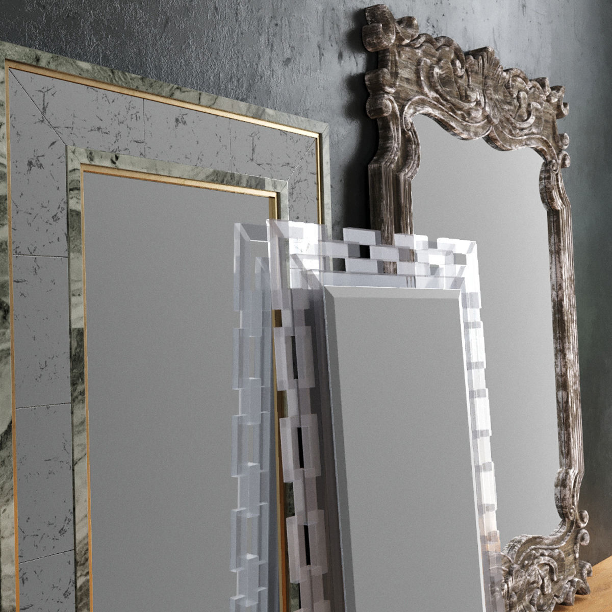 HORCHOW Mirrors Set 02 3D model_3