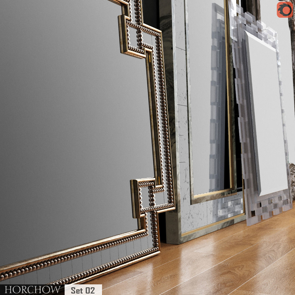 HORCHOW Mirrors Set 02 3D model_1