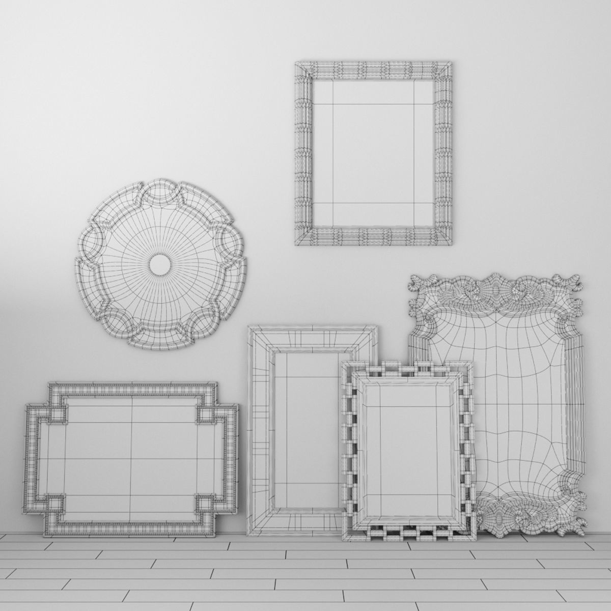 HORCHOW Mirrors Set 02 3D model_4