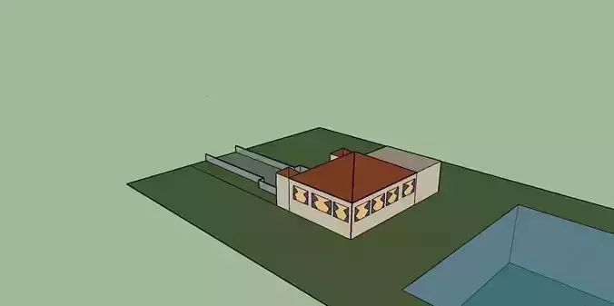 Garage house model Low poly Low-poly 3D model