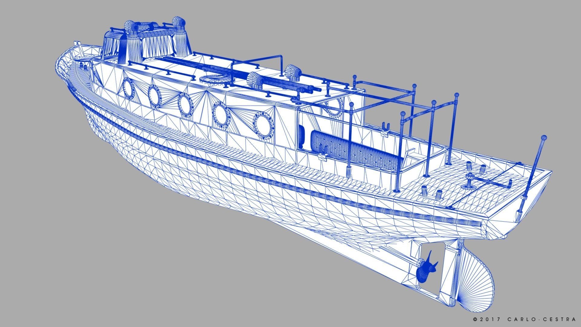 Motorboat WW2 Italian Navy Low-poly 3D model_29
