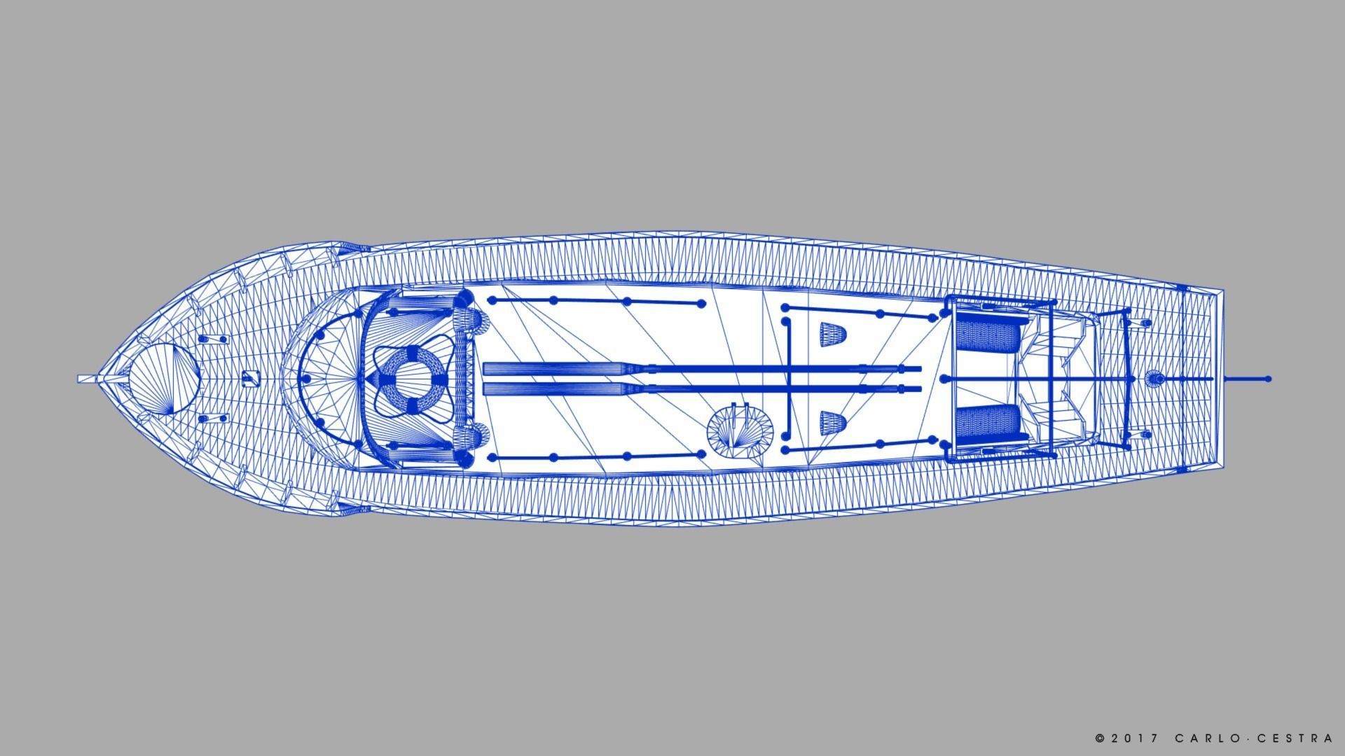 Motorboat WW2 Italian Navy Low-poly 3D model_32