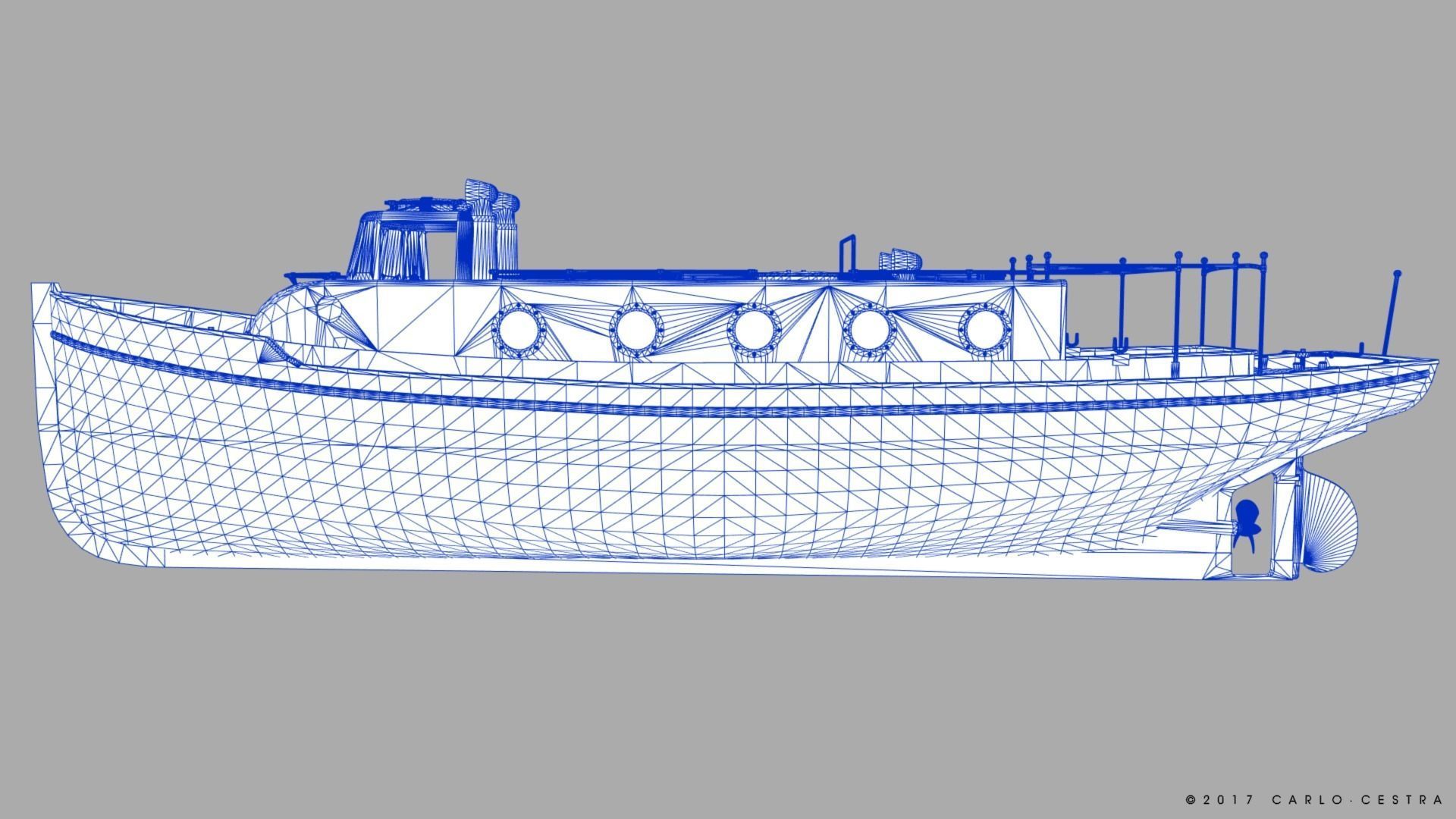 Motorboat WW2 Italian Navy Low-poly 3D model_27