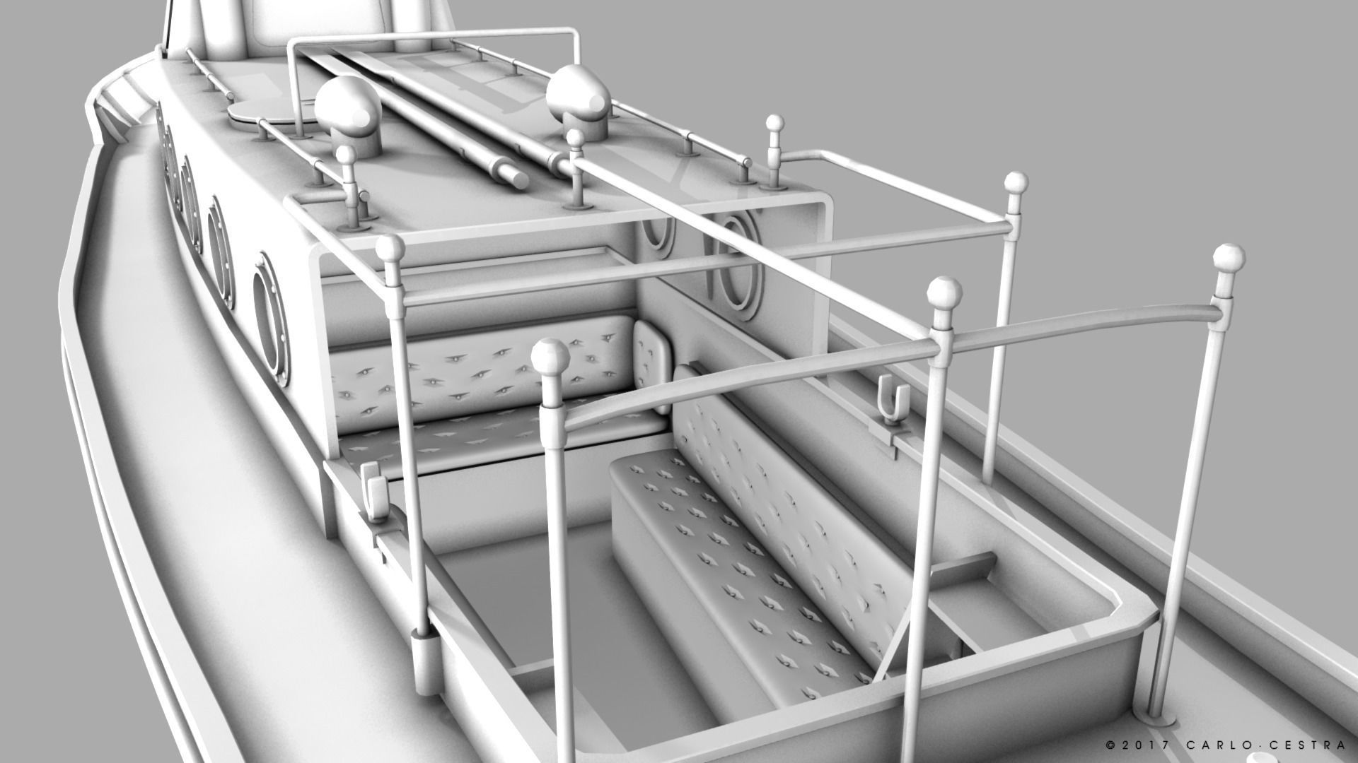 Motorboat WW2 Italian Navy Low-poly 3D model_21