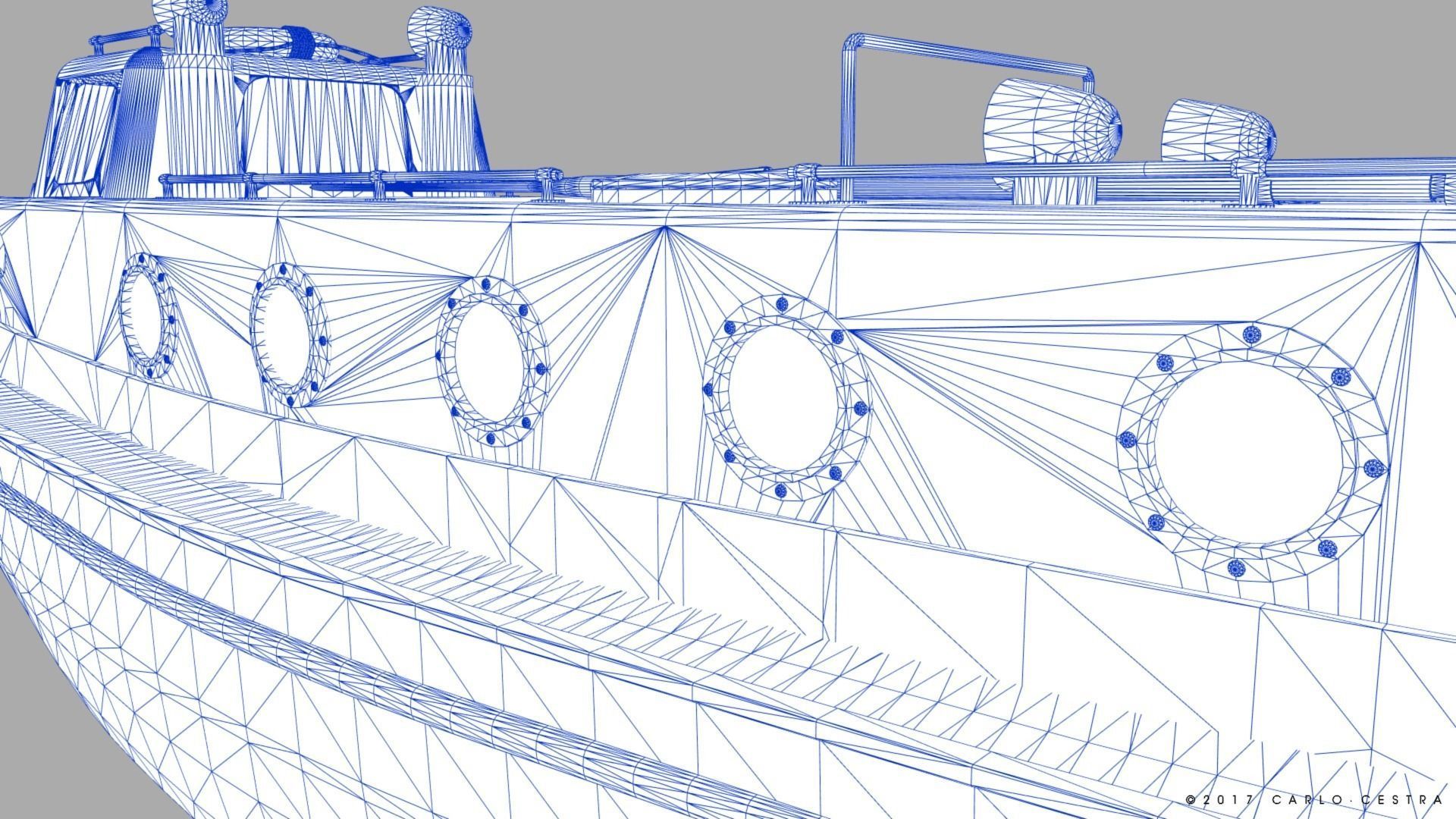 Motorboat WW2 Italian Navy Low-poly 3D model_31