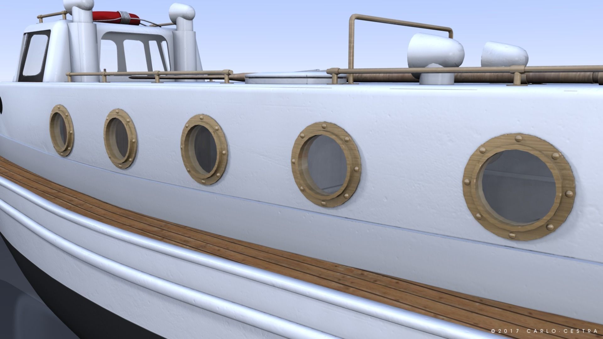 Motorboat WW2 Italian Navy Low-poly 3D model_6