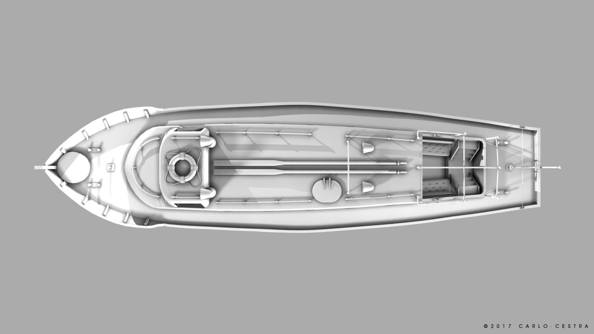 Motorboat WW2 Italian Navy Low-poly 3D model_20