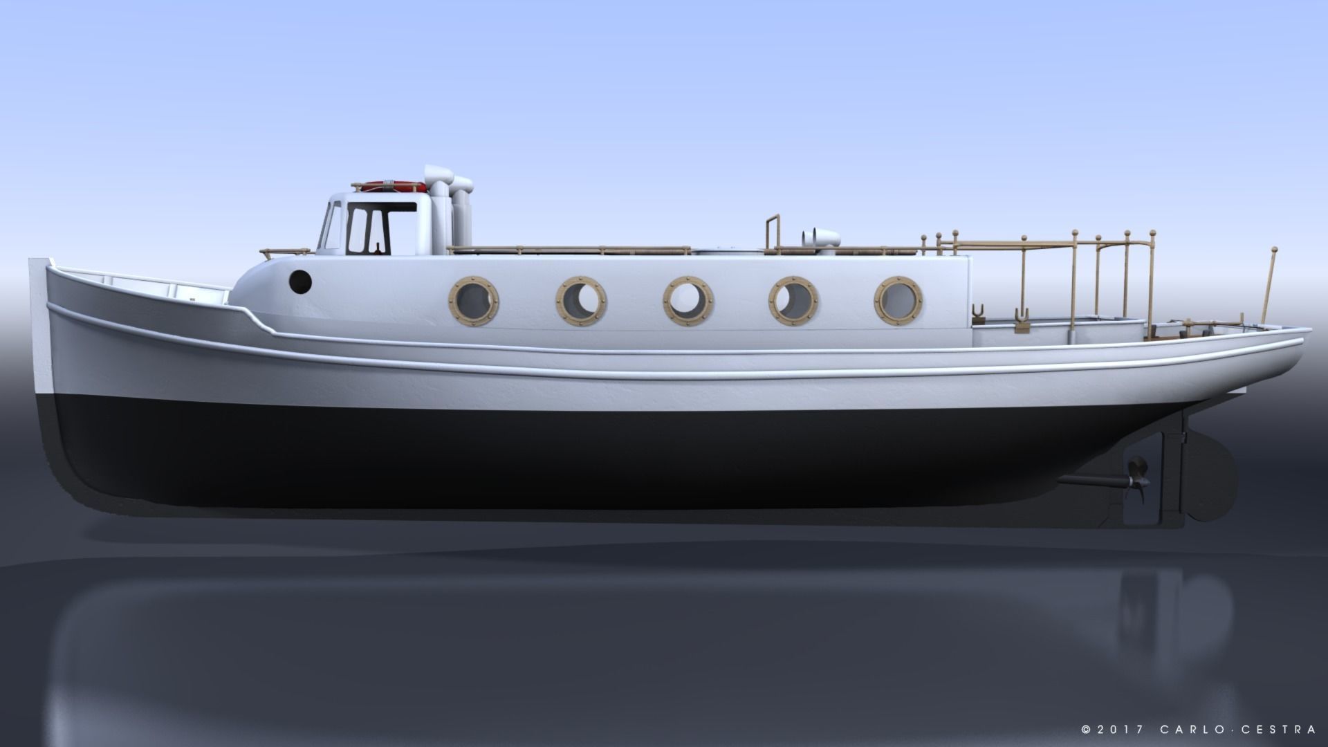 Motorboat WW2 Italian Navy Low-poly 3D model_2