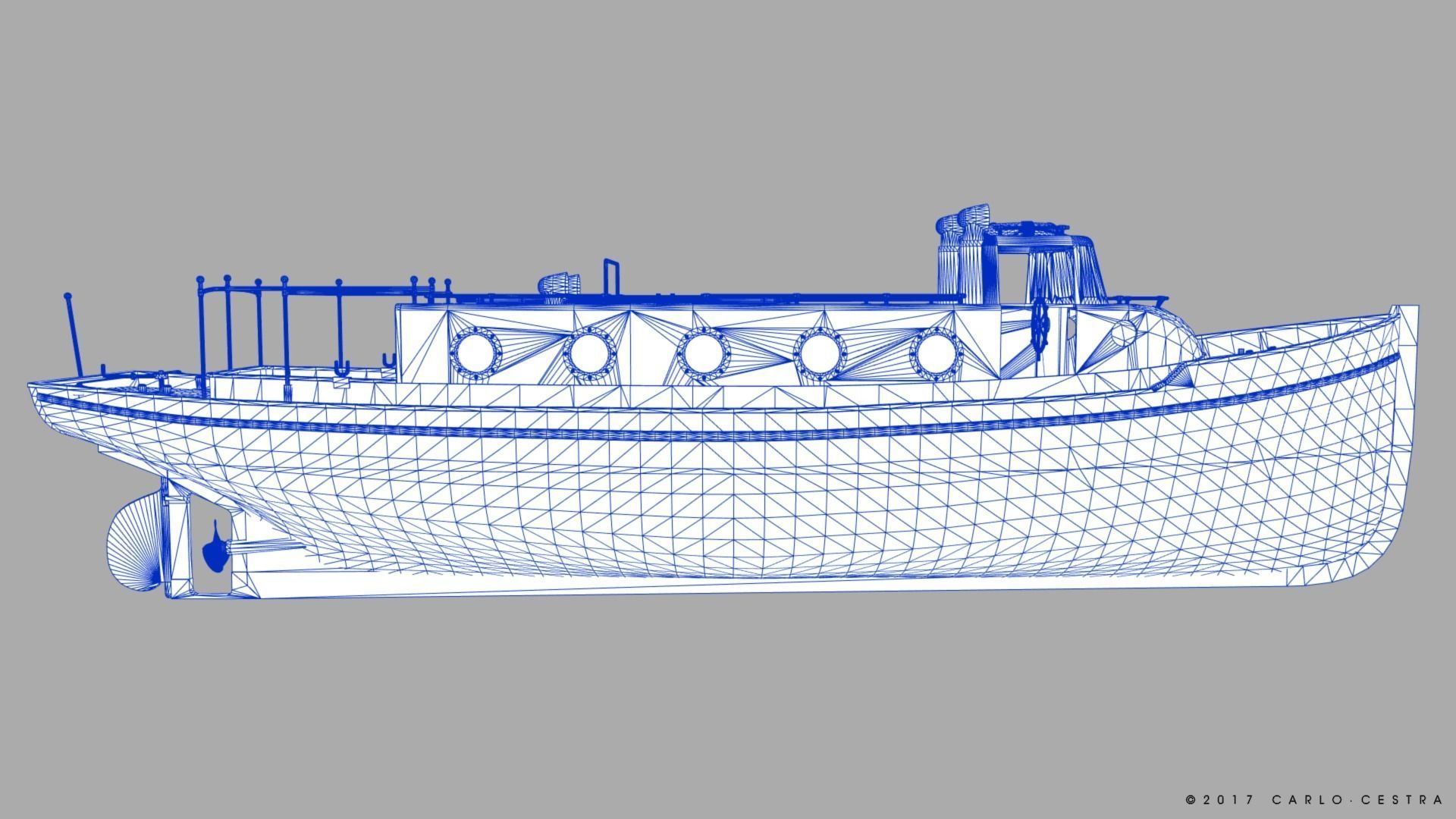 Motorboat WW2 Italian Navy Low-poly 3D model_26