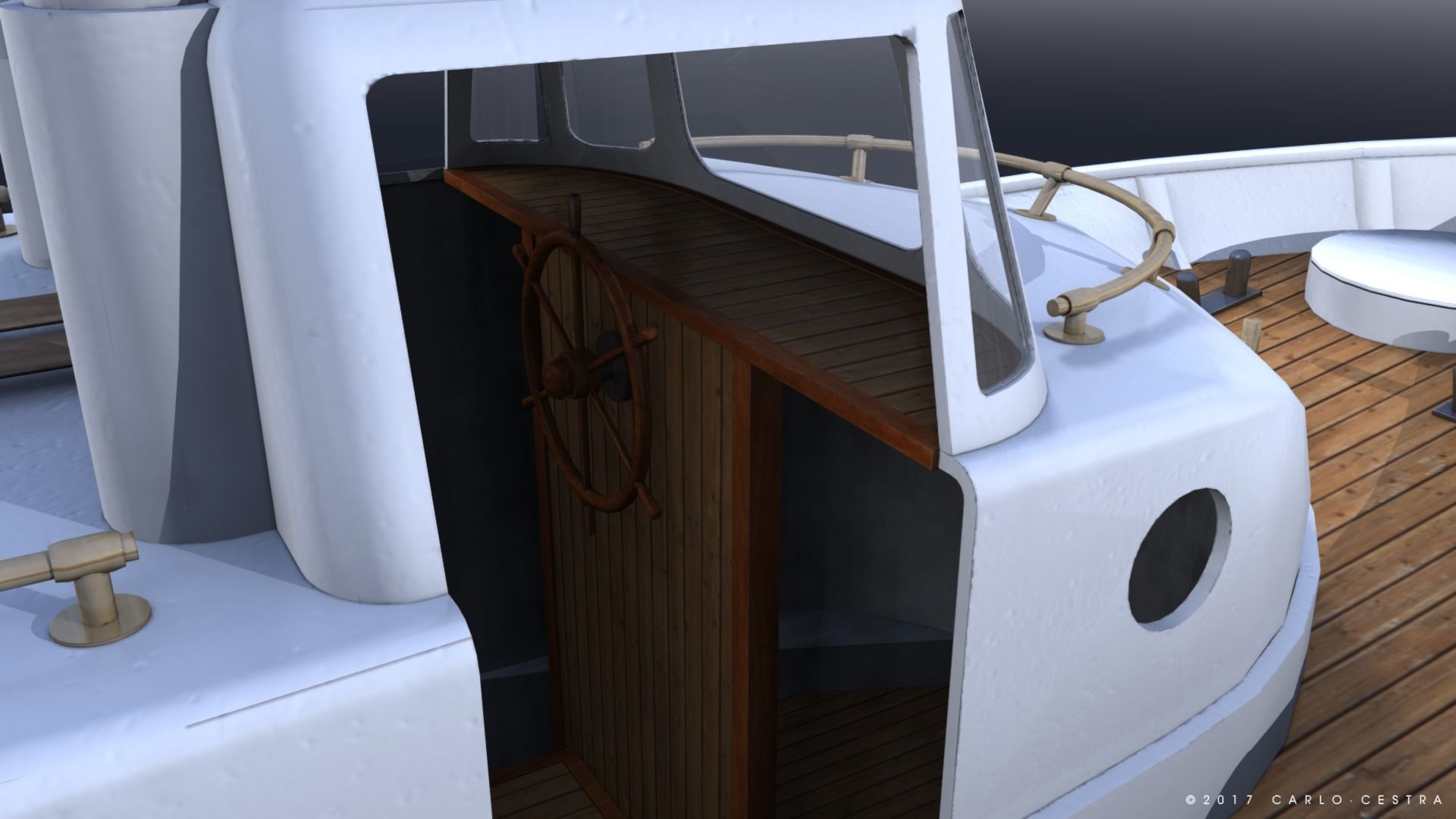 Motorboat WW2 Italian Navy Low-poly 3D model_7