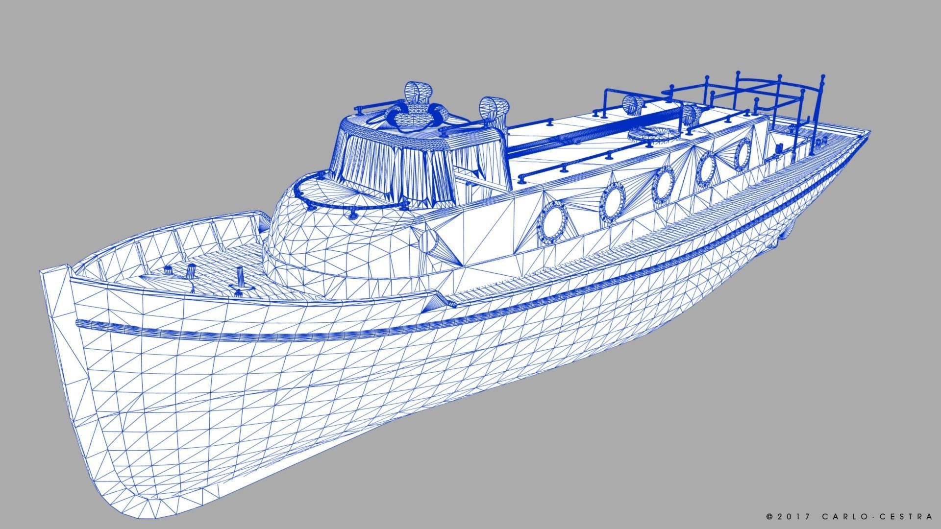 Motorboat WW2 Italian Navy Low-poly 3D model_24