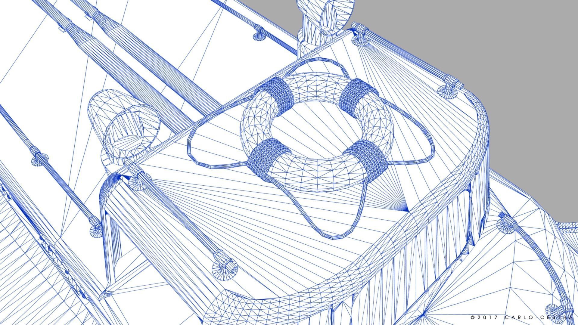 Motorboat WW2 Italian Navy Low-poly 3D model_34