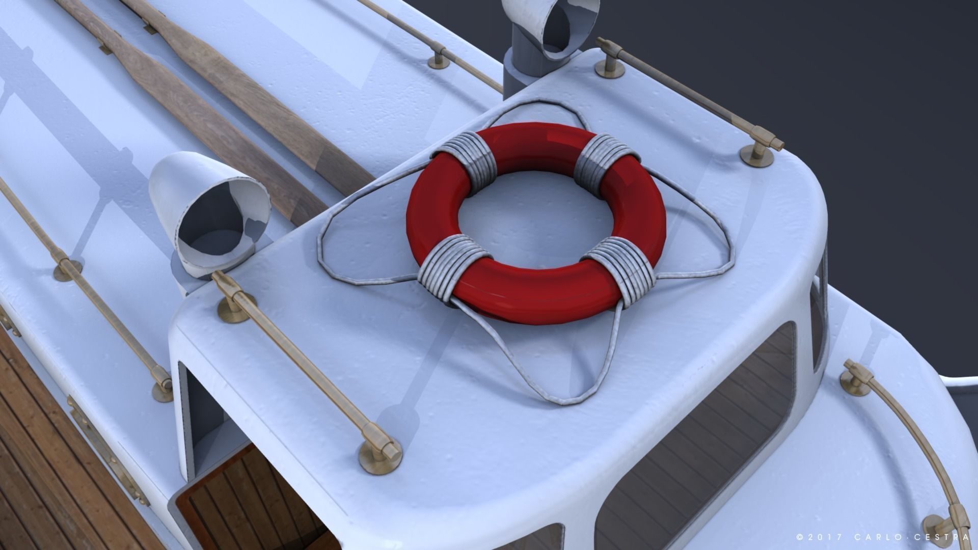 Motorboat WW2 Italian Navy Low-poly 3D model_8