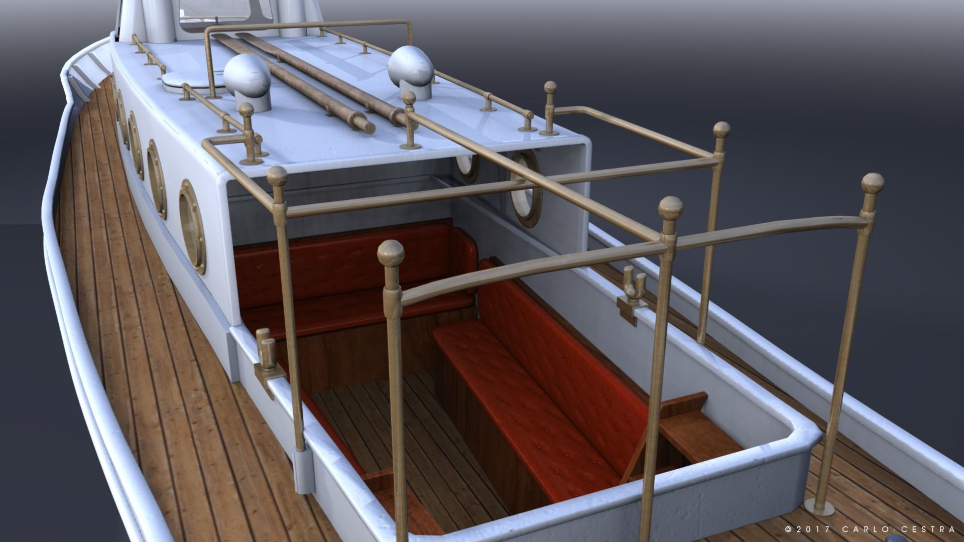 Motorboat WW2 Italian Navy Low-poly 3D model_10