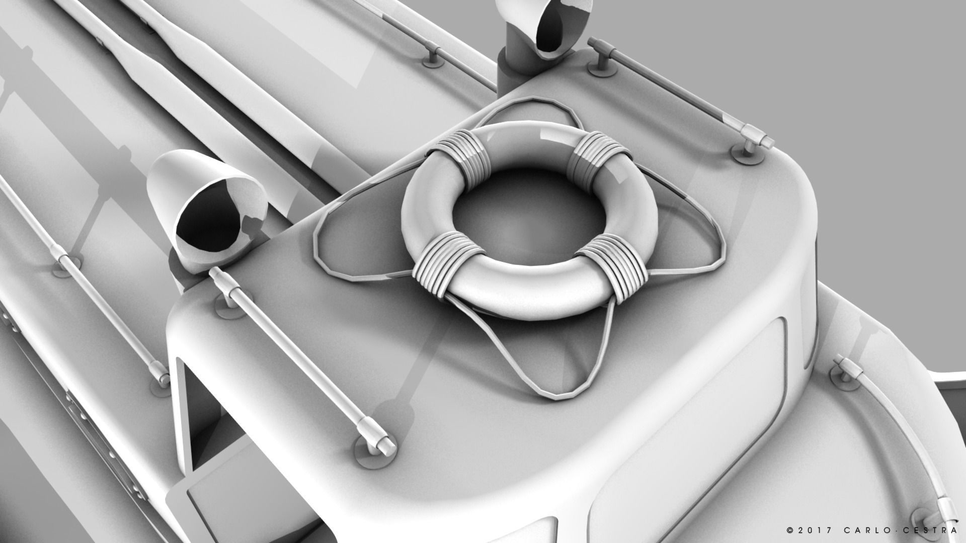 Motorboat WW2 Italian Navy Low-poly 3D model_23