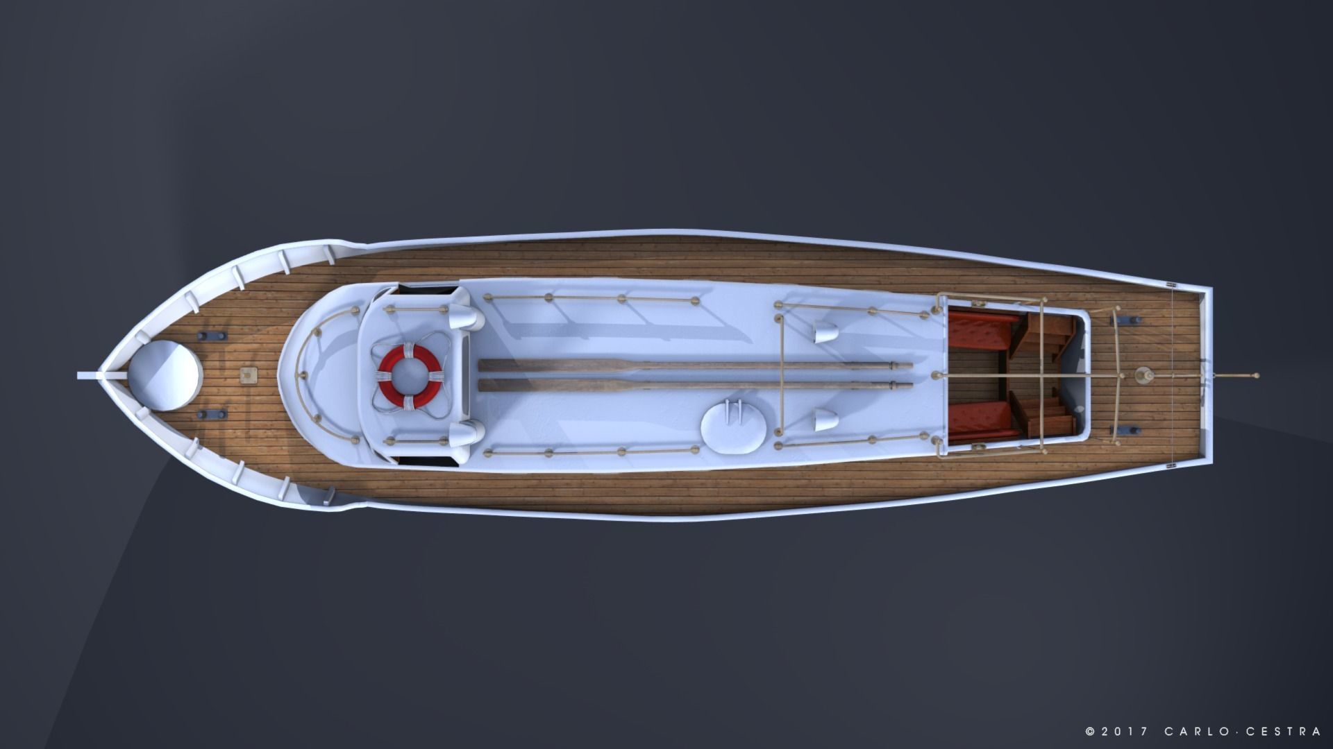 Motorboat WW2 Italian Navy Low-poly 3D model_9