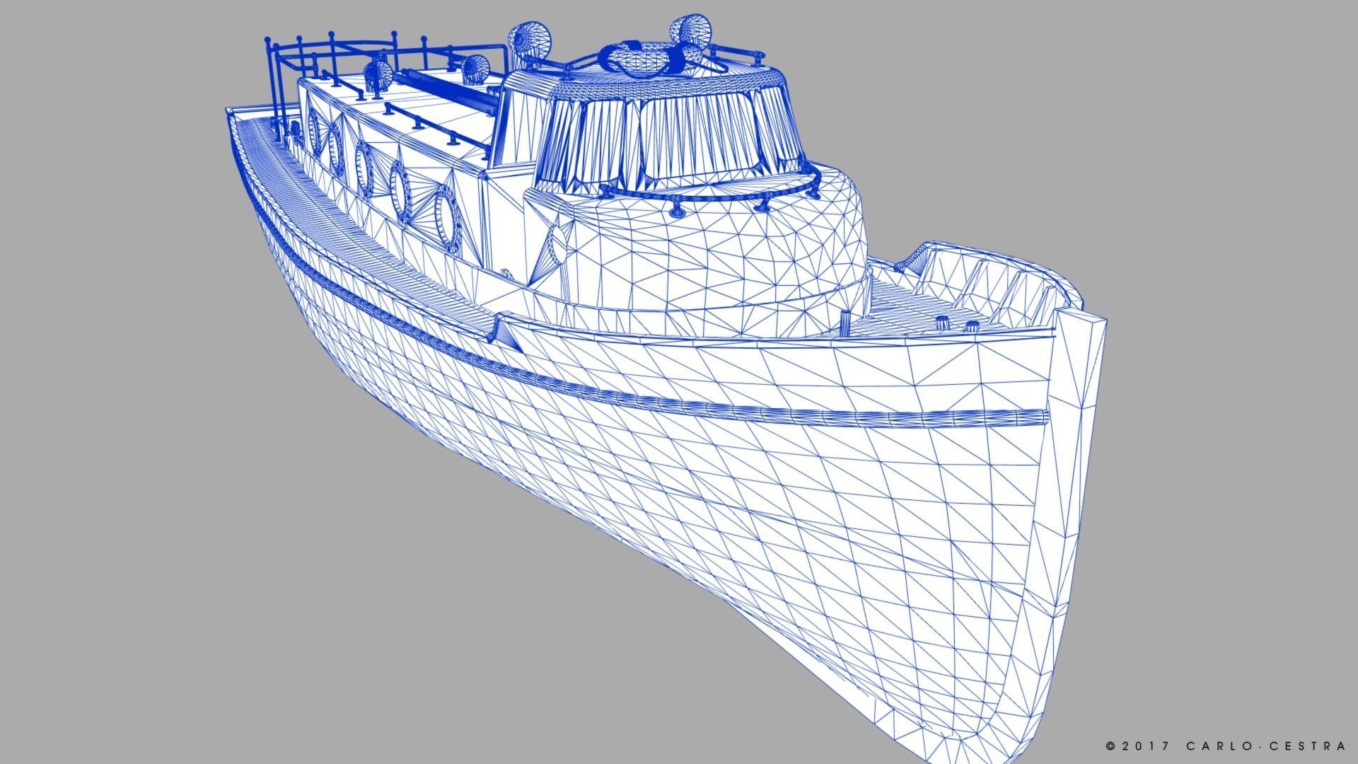 Motorboat WW2 Italian Navy Low-poly 3D model_25