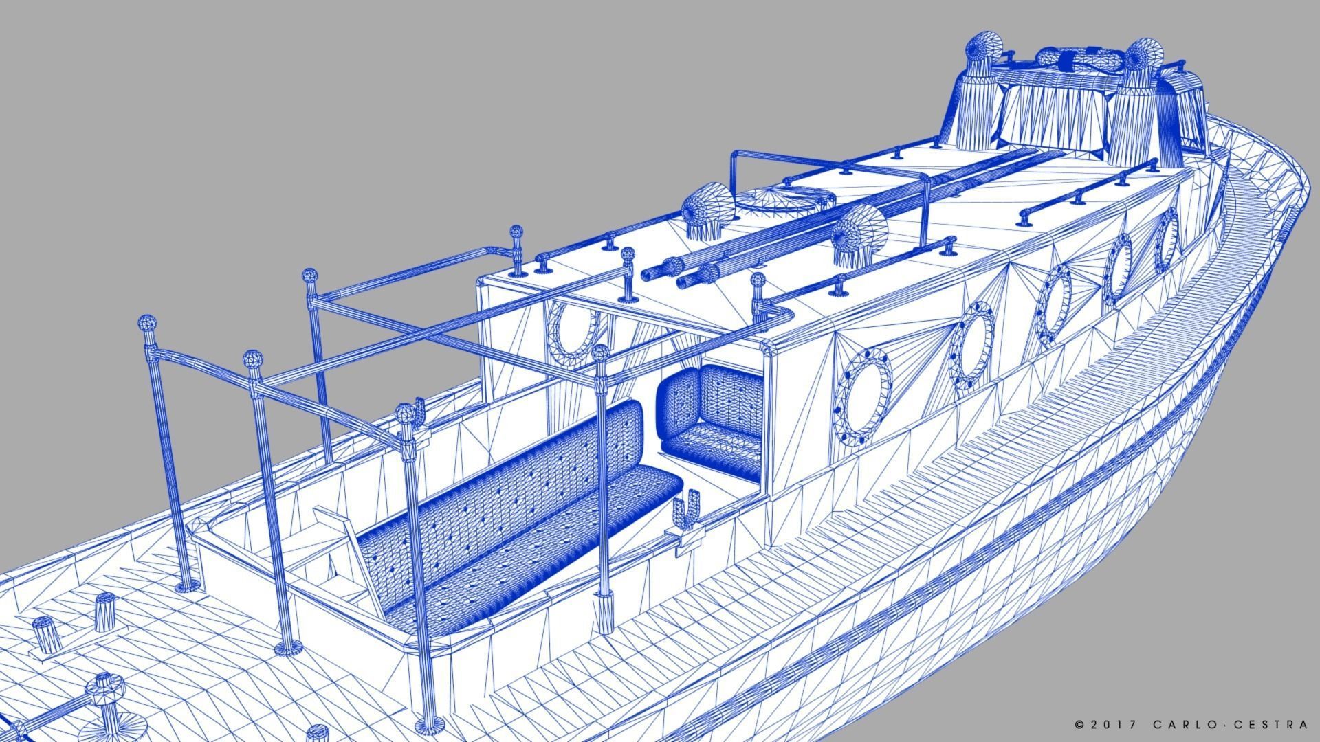 Motorboat WW2 Italian Navy Low-poly 3D model_28